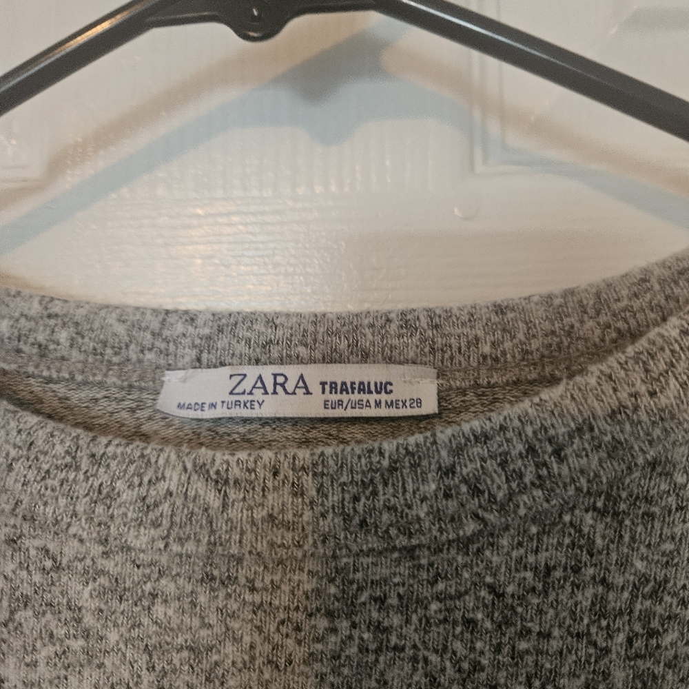 Zara Gray Heathered Crop Top Sweater - Picture 4 of 8